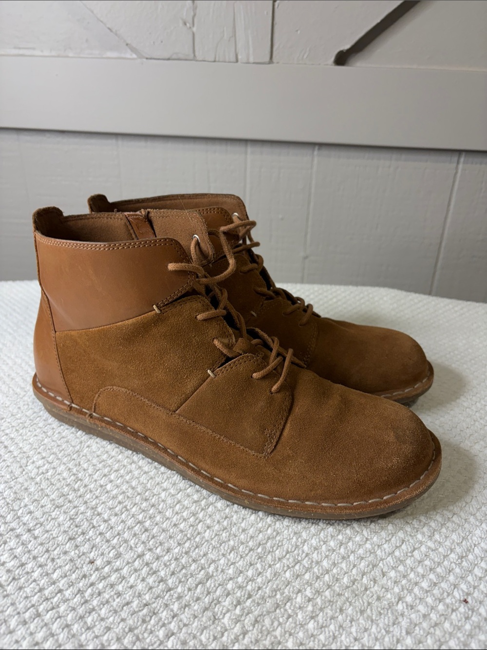 Clarks Tamitha Key Brown Suede Leather Lace Up Ankle Boots Booties Size 10M Boho